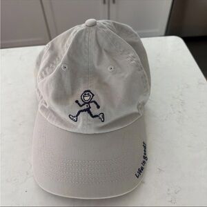 Life Is Good Hat Strapback Khaki Baseball Cap Marathon Running Jogging embroider